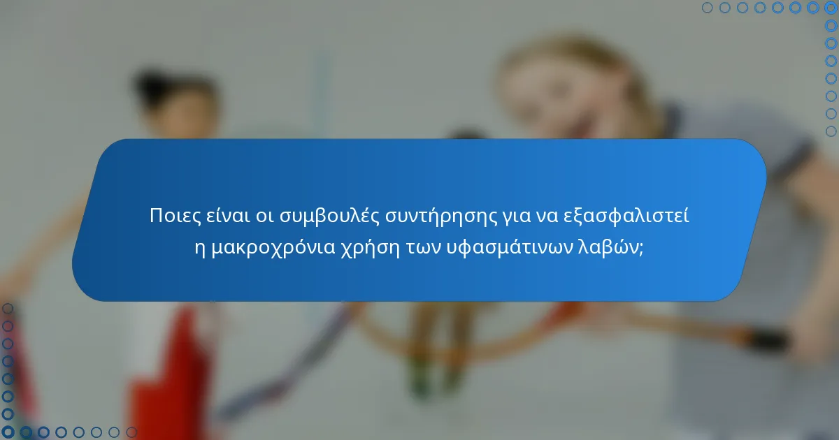 Ποιες είναι οι συμβουλές συντήρησης για να εξασφαλιστεί η μακροχρόνια χρήση των υφασμάτινων λαβών;