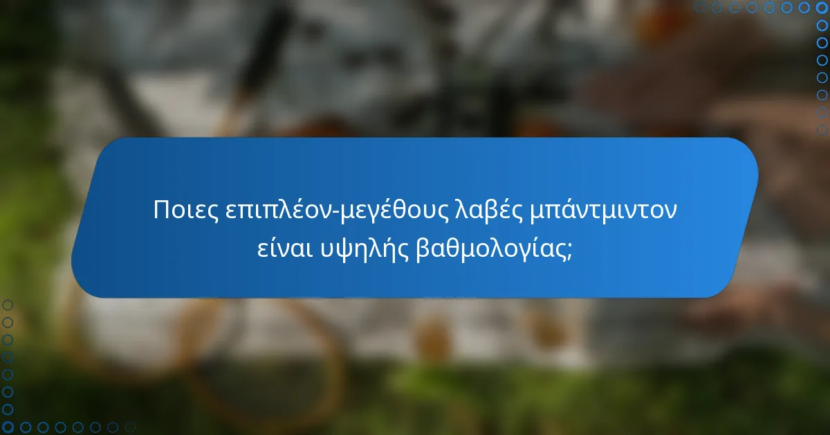 Ποιες επιπλέον-μεγέθους λαβές μπάντμιντον είναι υψηλής βαθμολογίας;