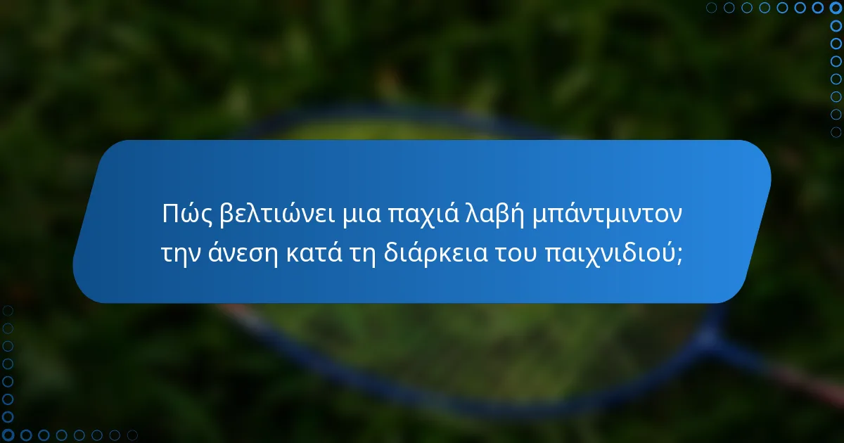Πώς βελτιώνει μια παχιά λαβή μπάντμιντον την άνεση κατά τη διάρκεια του παιχνιδιού;